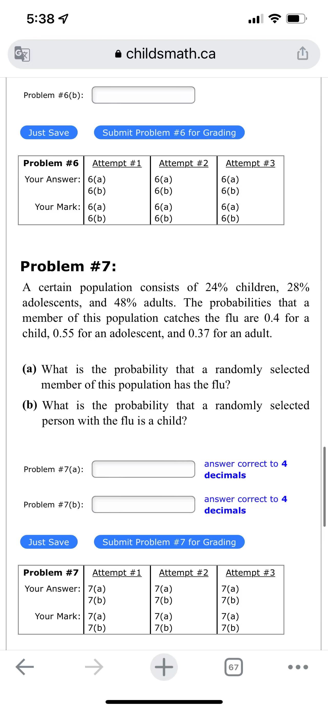 5138 4 Q] a childsmath.ca Submit Problem #6 for
