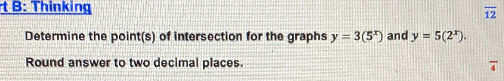 t B: Thinking 12 Determine the point(s) of