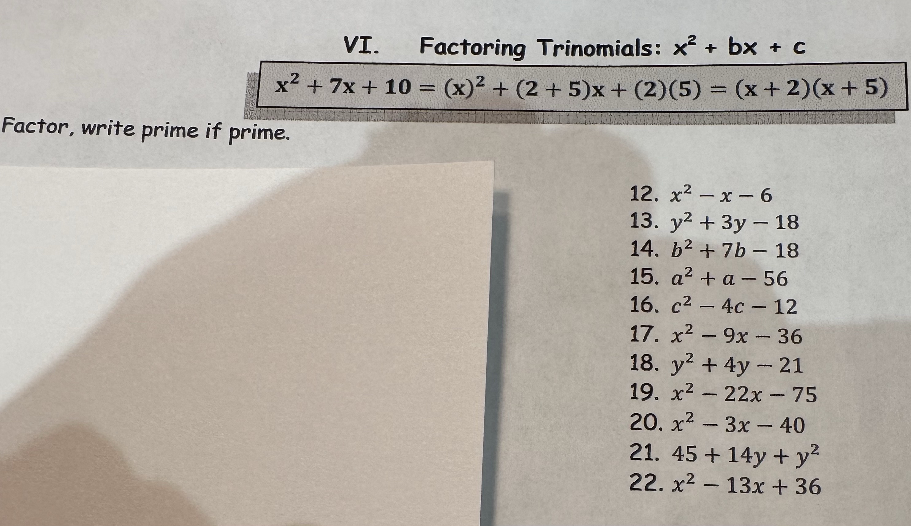 Please answer questions 12-22. Thank you! VI.