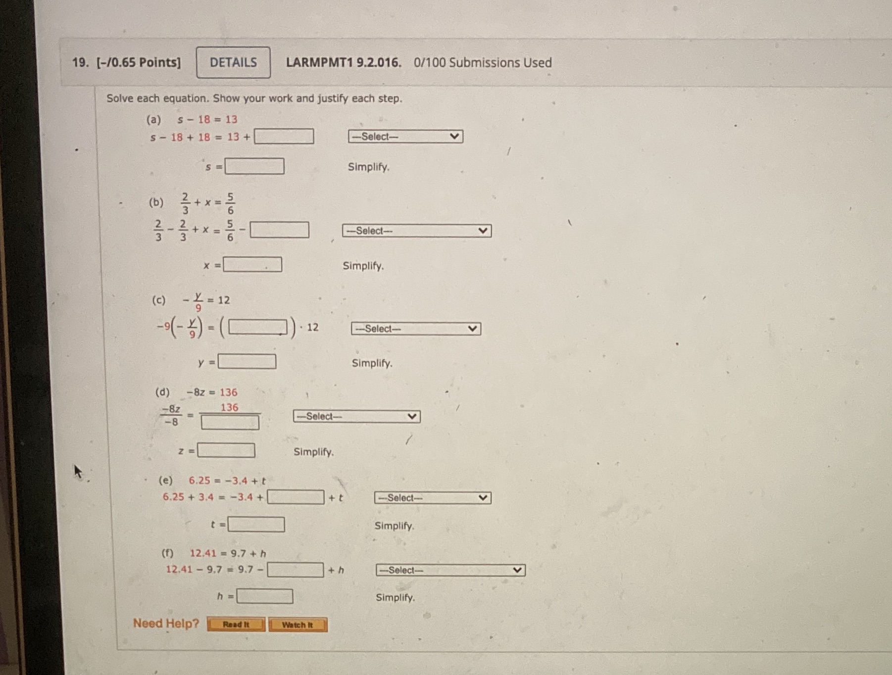 19. [-/0.65 Points] DETAILS LARMPMT1 9.2.016.