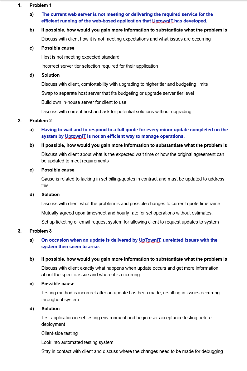 The tables provided below should be answered