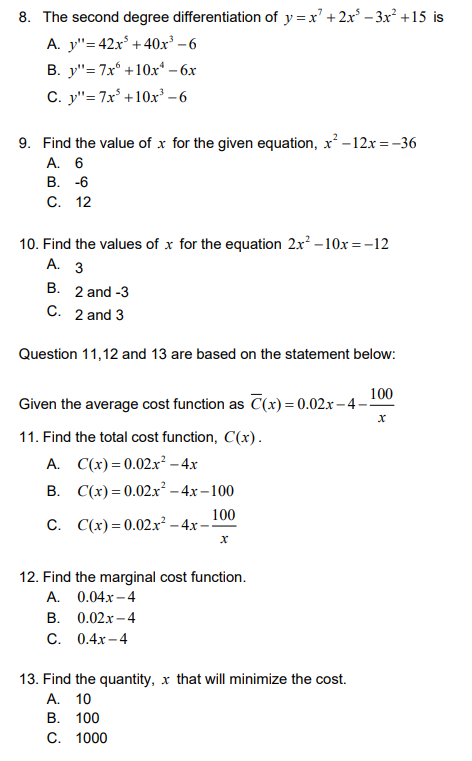 8. The second degree differentiation of y = 3:7 +
