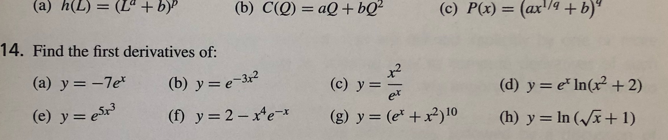 Need help with problem b, c, d (a) h(L) = ( 2" +