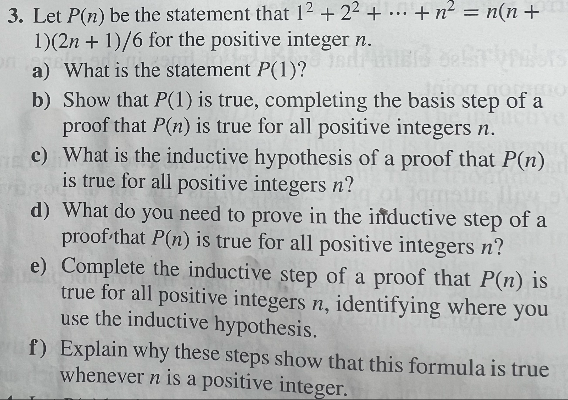 5. Prove that 12 + 32 + 52 + ... + (2n + 1)2 =
