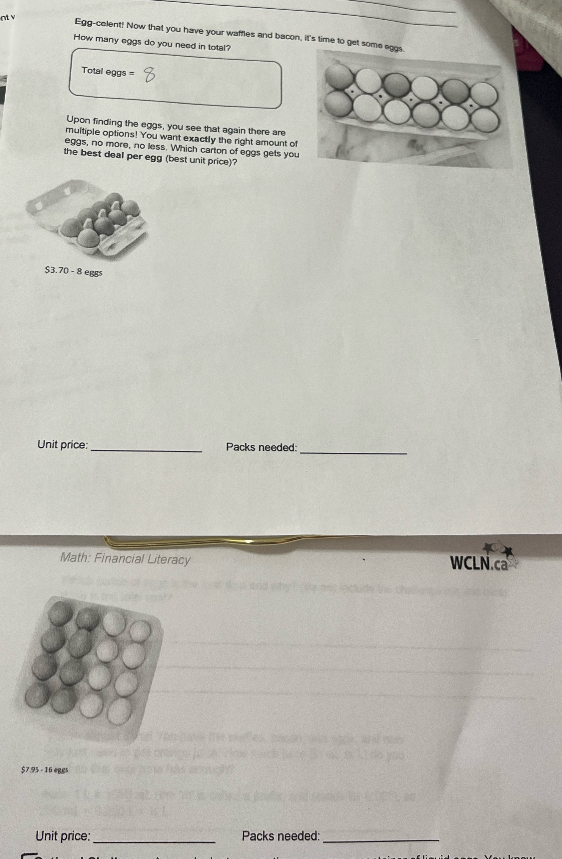 Upon finding the eggs, you see that again there