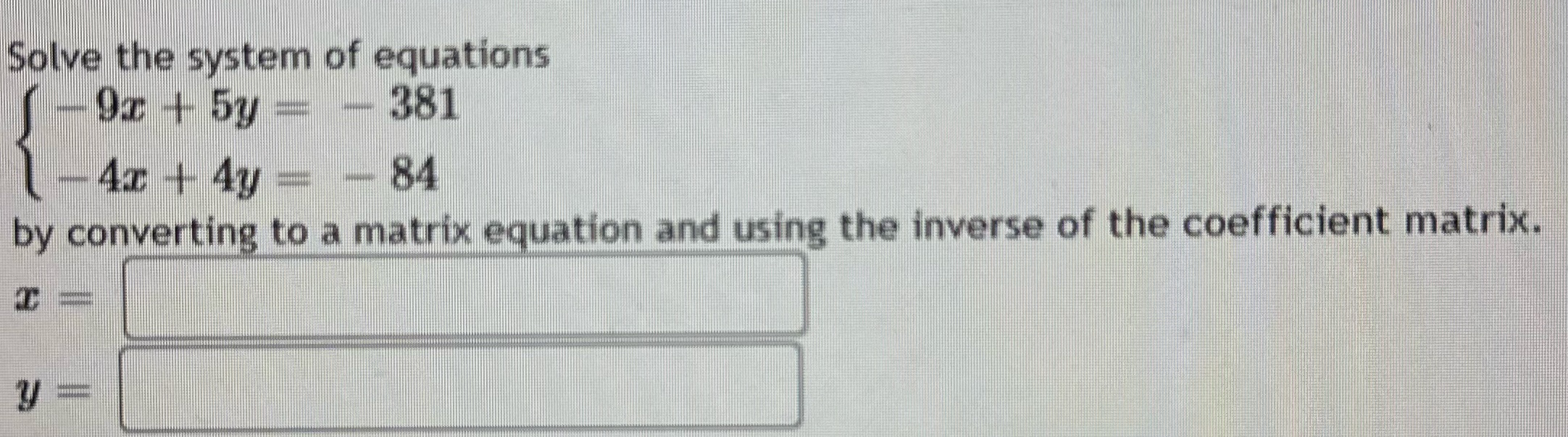 Converting matrix and using inverse of the
