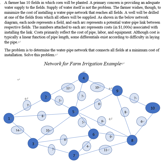 A farmer has 10 elds in which corn will be