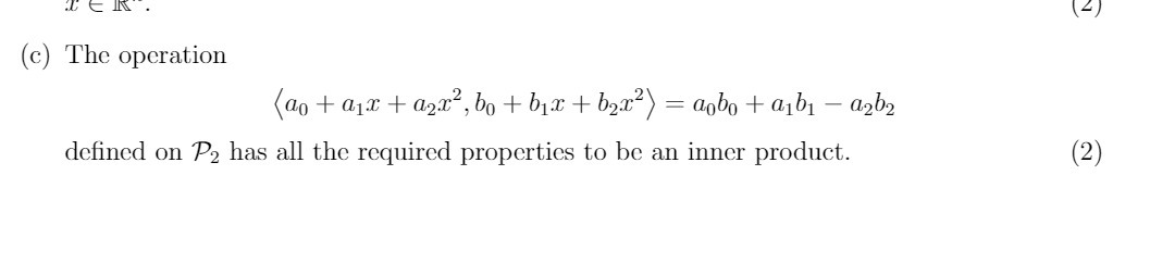( 2 ) (c) The operation (do + aix + a2x2, bo +
