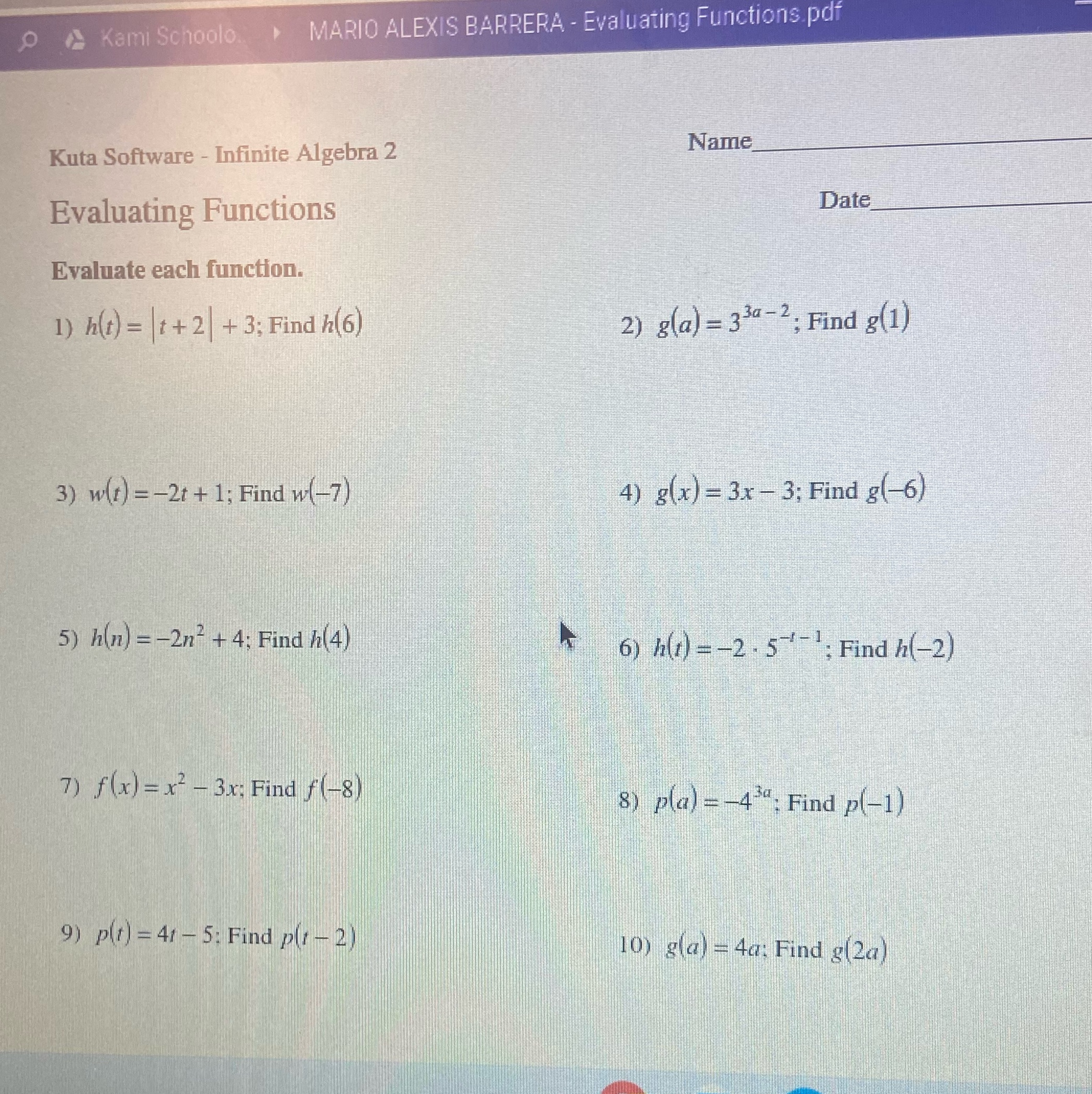 can you answer all these work the questions out
