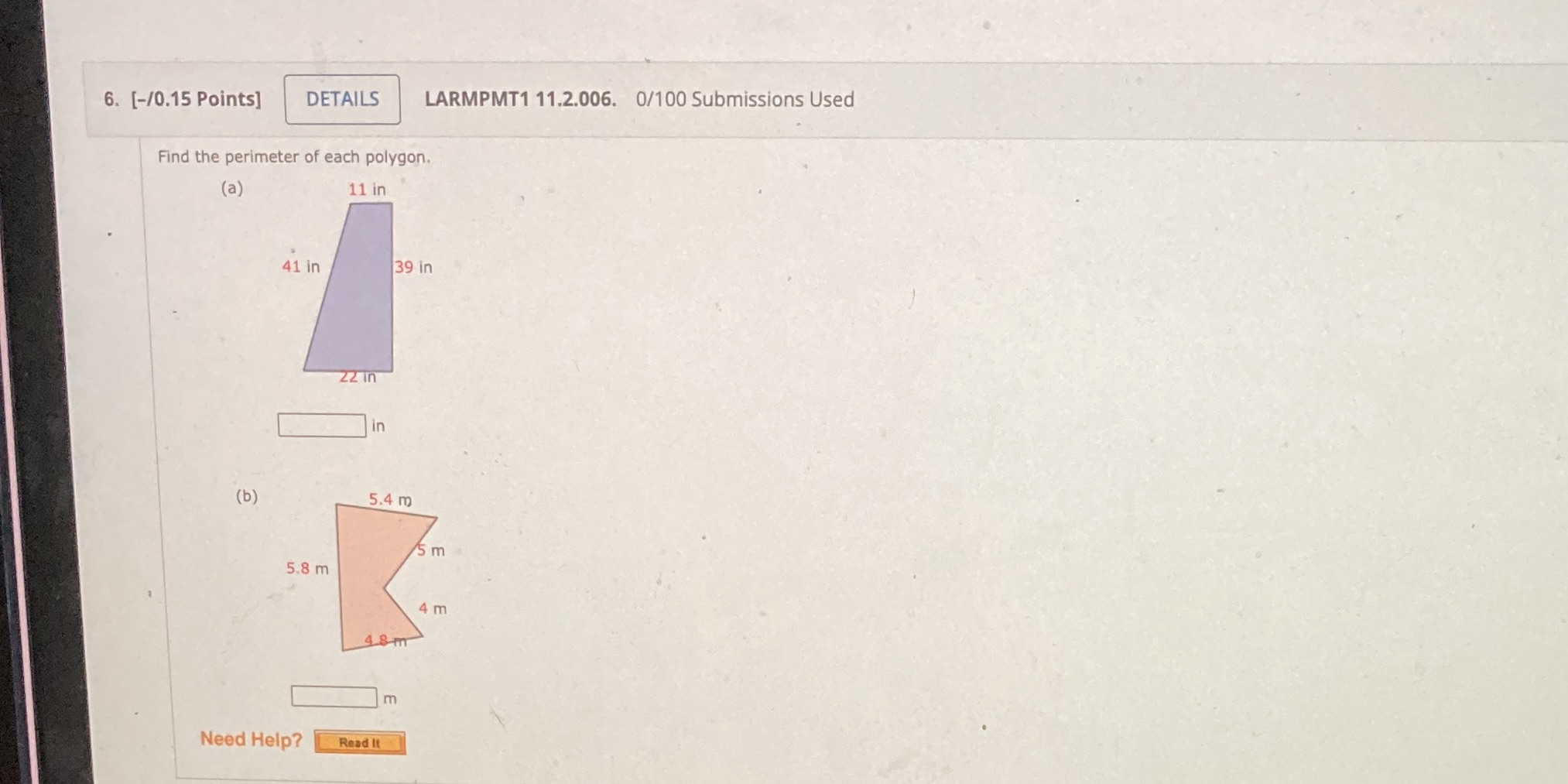 6. [-/0.15 Points] DETAILS LARMPMT1 11.2.006.