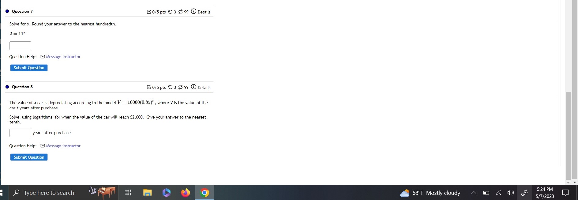 There are 7 questions here thank you Mathematical