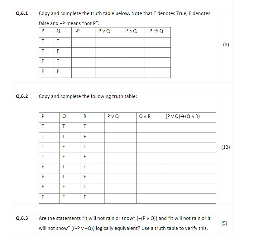 [1.6.1 lCopy and complete the truth table below.