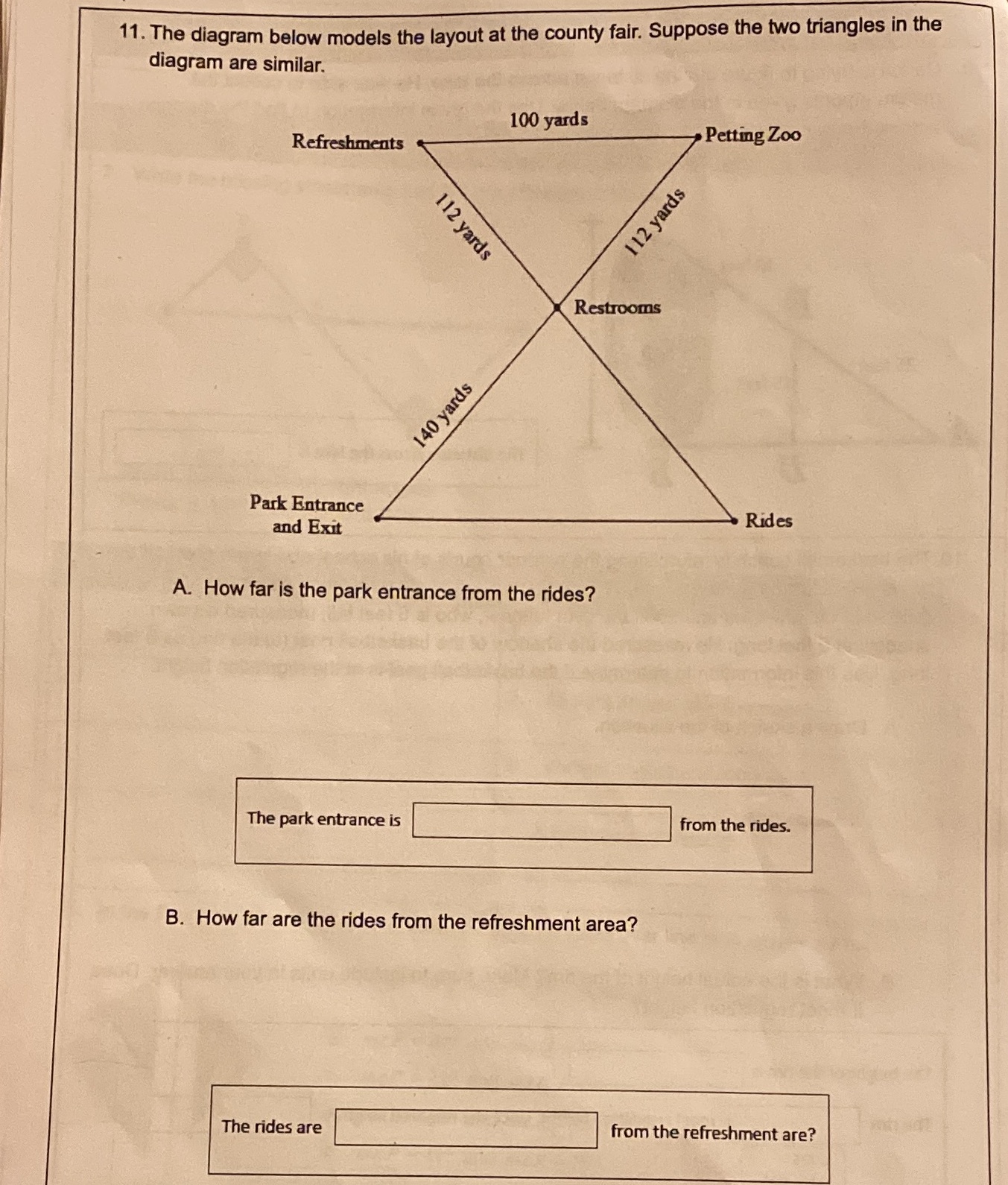 11. The diagram below models the layout at the