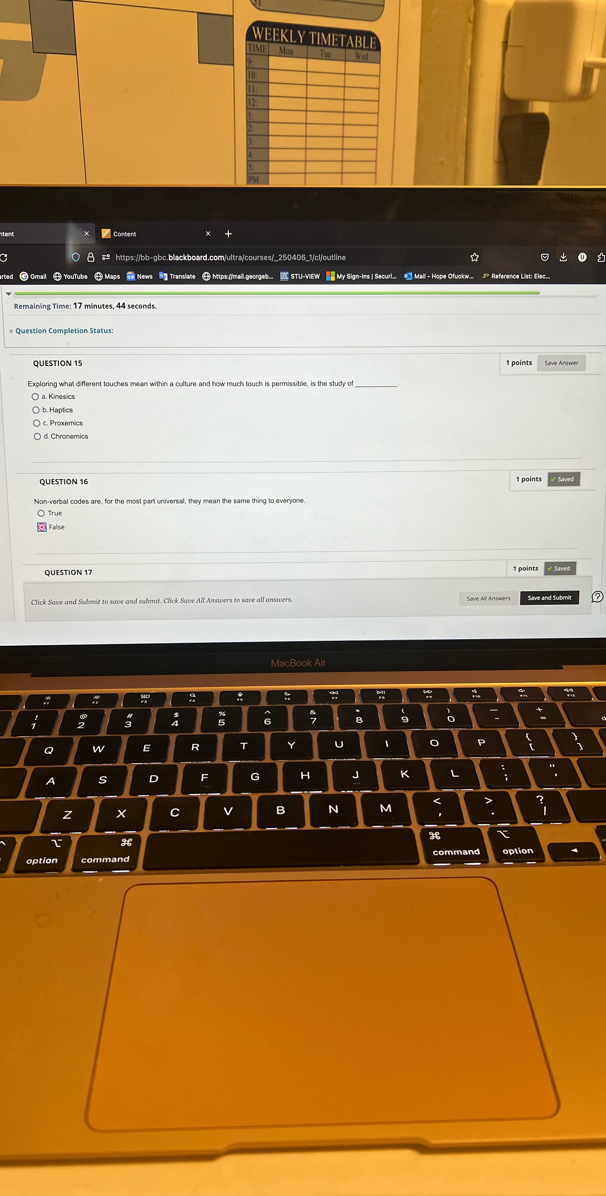 WEEKLY TIMETABLE TIME Mon Wed htent X Content x 0