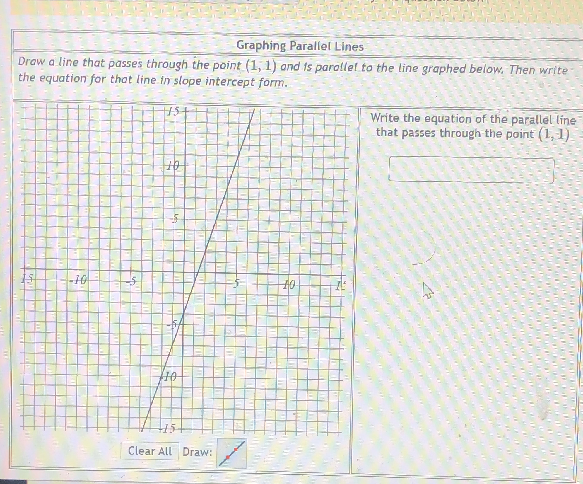 Graphing Parallel Lines Draw a line that passes