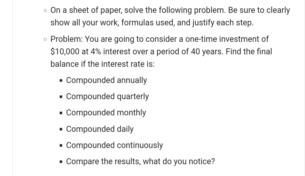 Exponential Functions o On a sheet of paper,