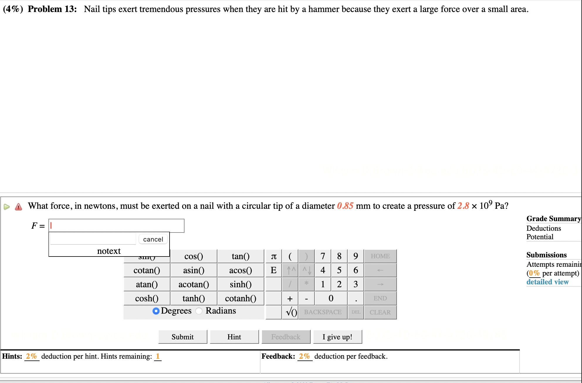 (10%) Problem 12: A merry- go-round is a