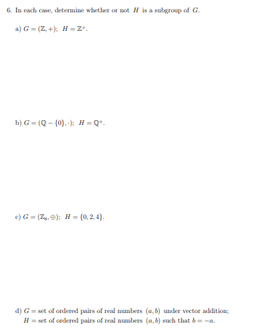 6. In each case, determine whether or not # is a