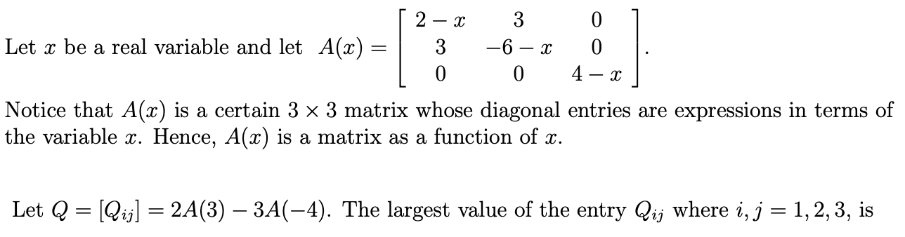 Refer to the following: 2 a: 3 0 Let a: be a real