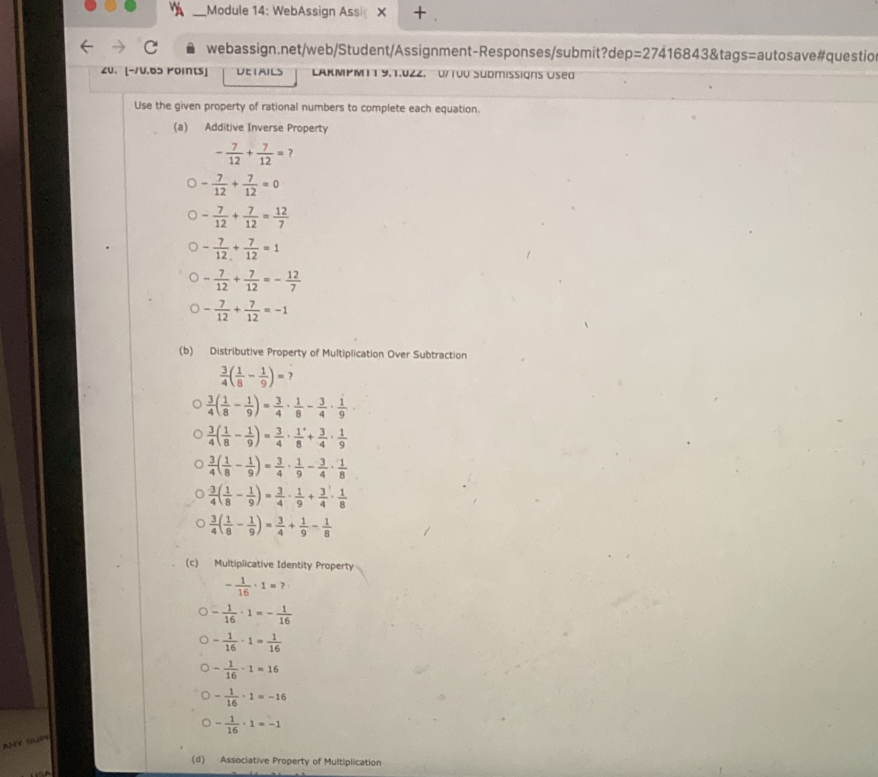 A _ Module 14: WebAssign Assi( X + ( - style=