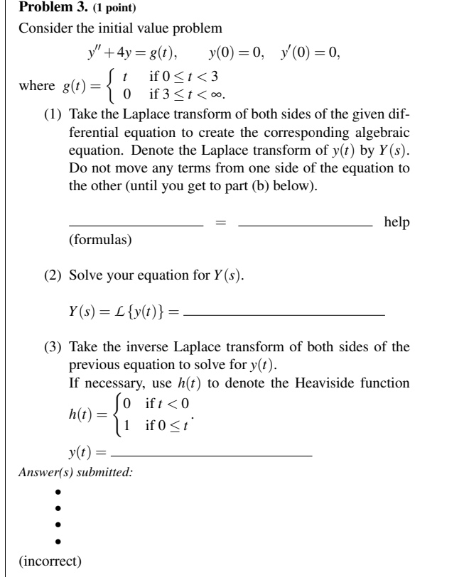 Problem 3. (1 point) Consider the initial value