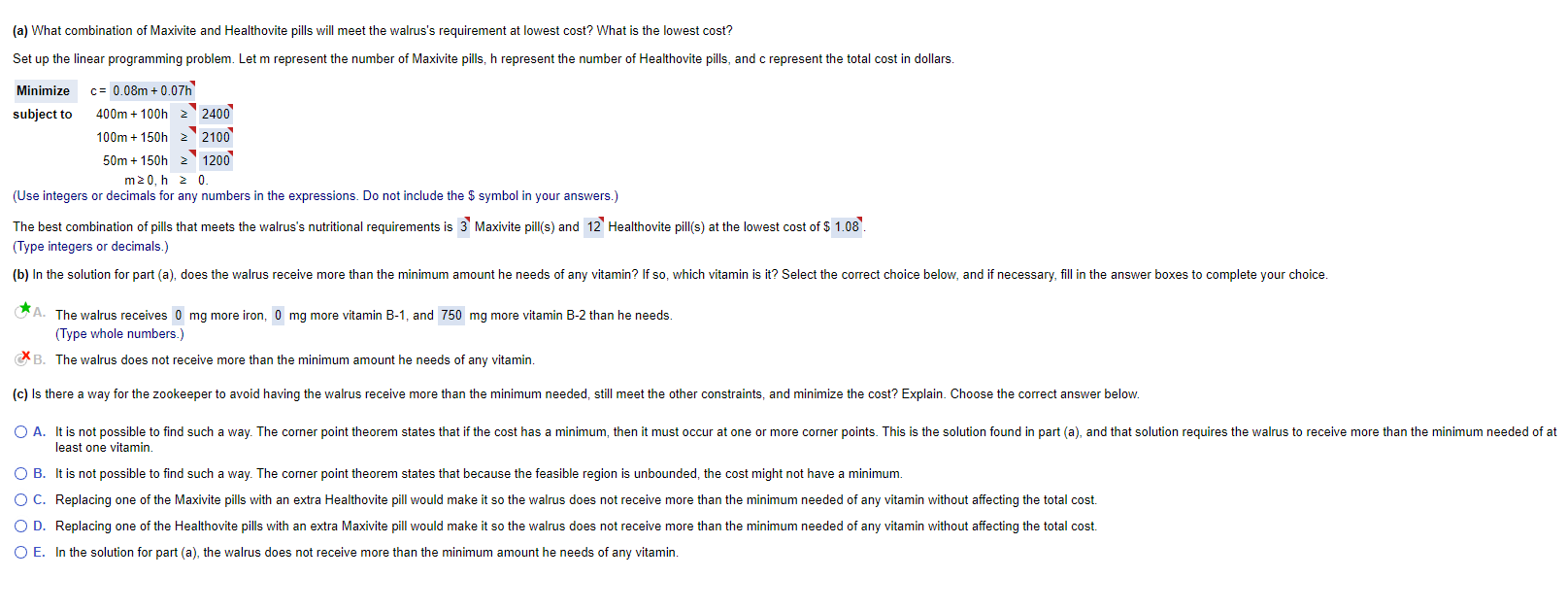 (a) What combination of Maxivite and Healthovite