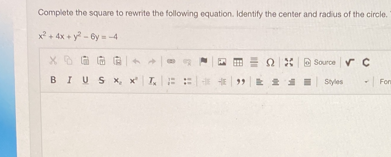Complete the square to rewrite the following