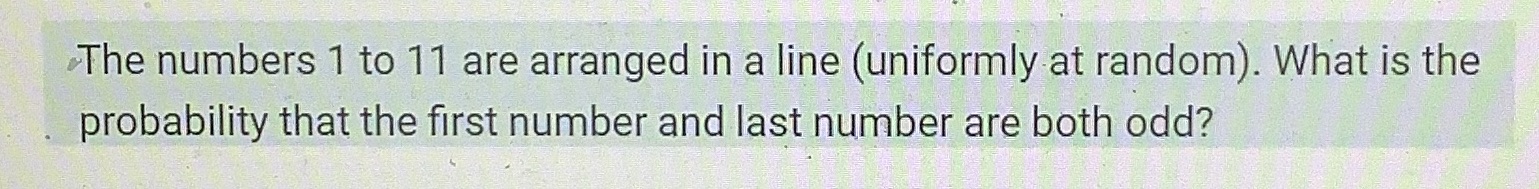 The numbers 1 to 11 are arranged in a line