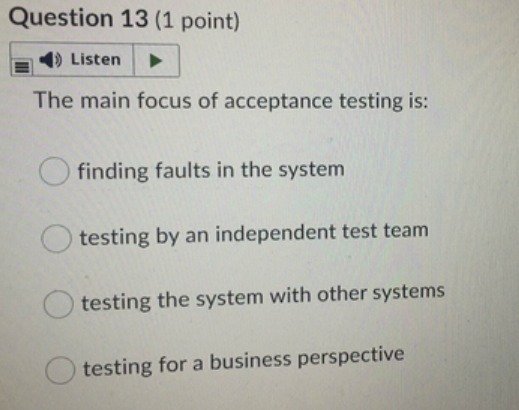 Question 13 (1 point) Listen The main focus of
