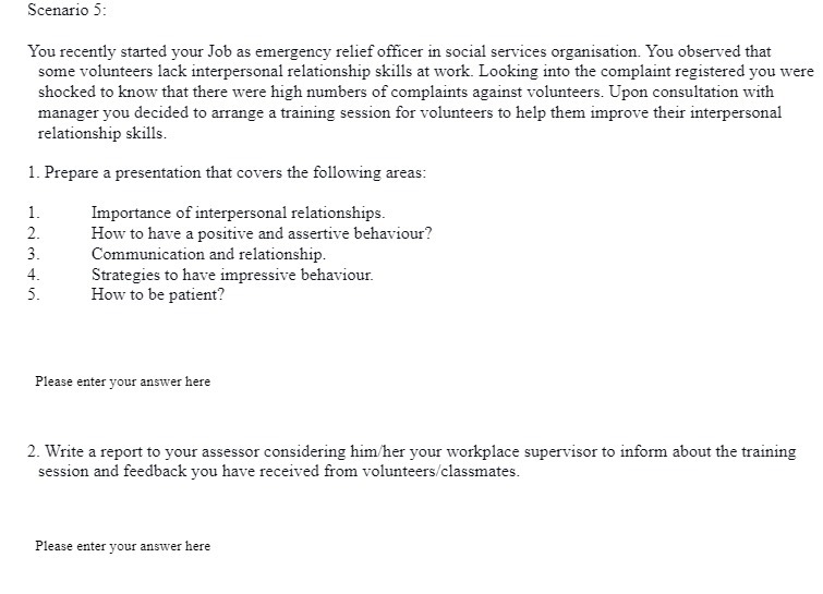 Scenario 5: You recently started your Job as