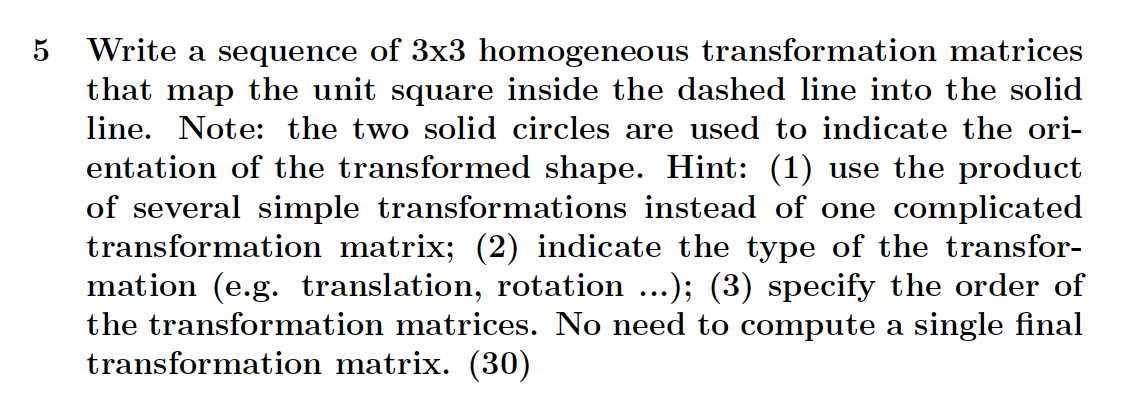 5 Write a sequence of 3x3 homogeneous