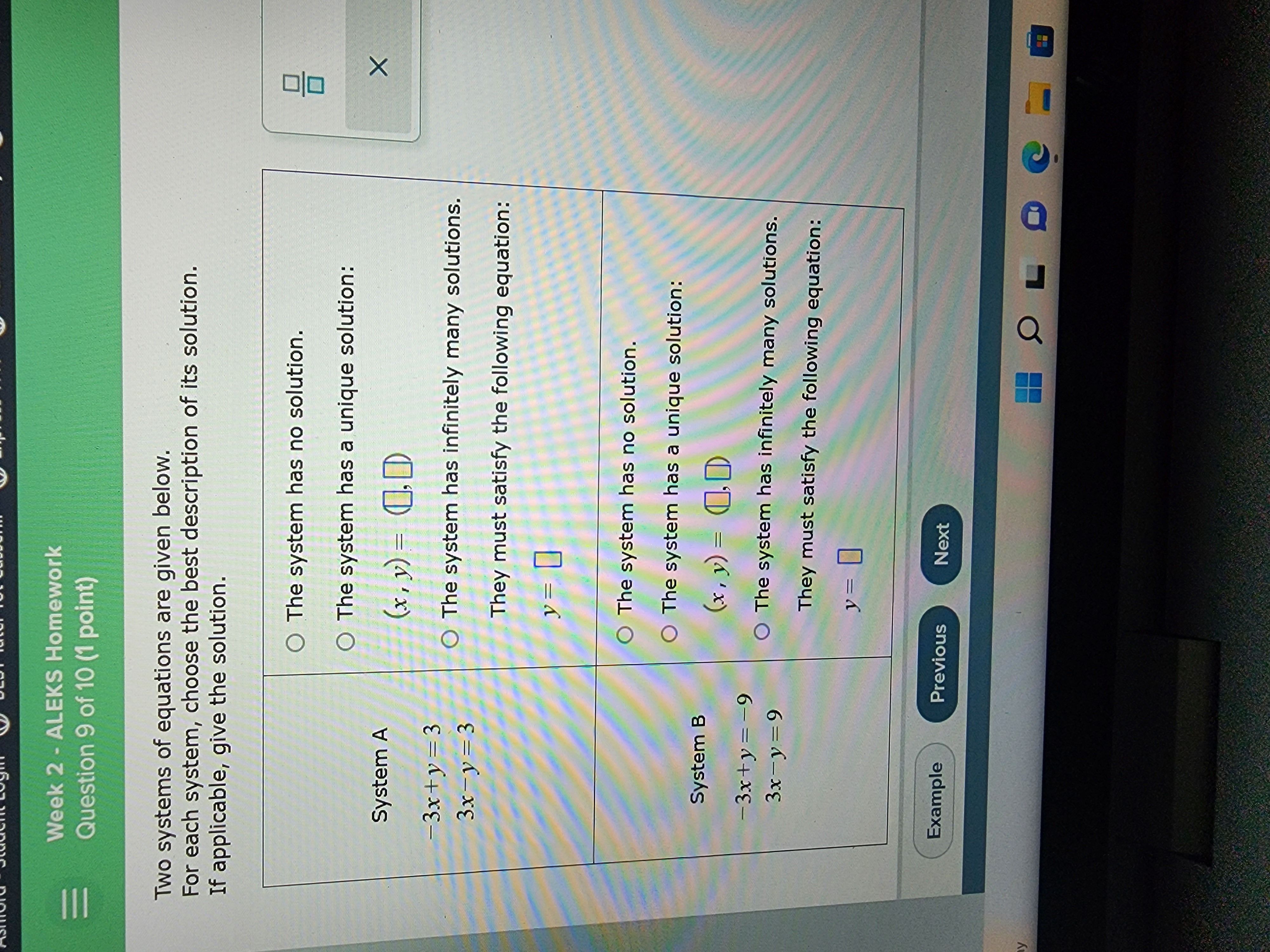 Week 2 - ALEKS Homework Question 9 of 10 (1