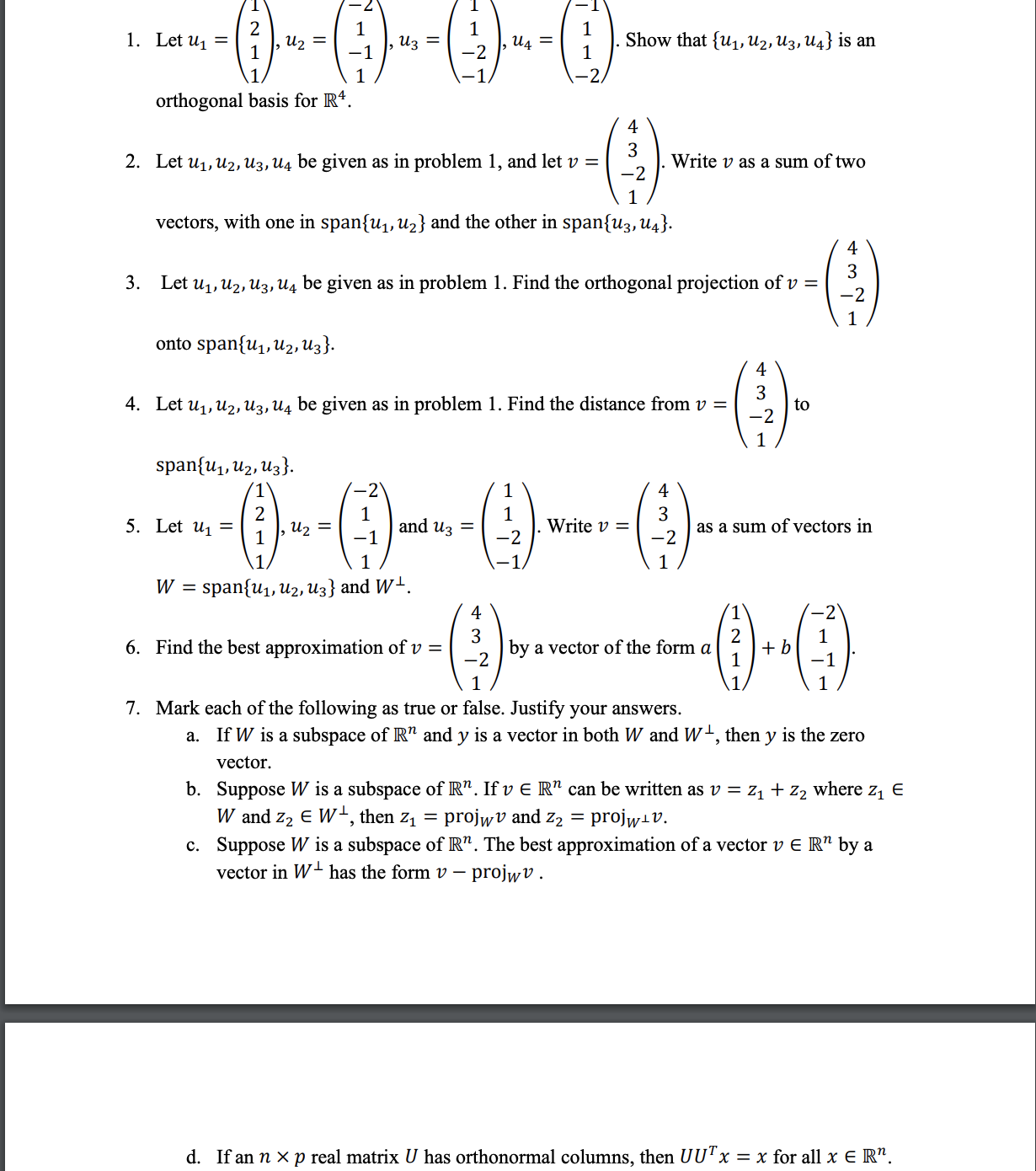 Need help with these question 1. Let u1 = HN U2