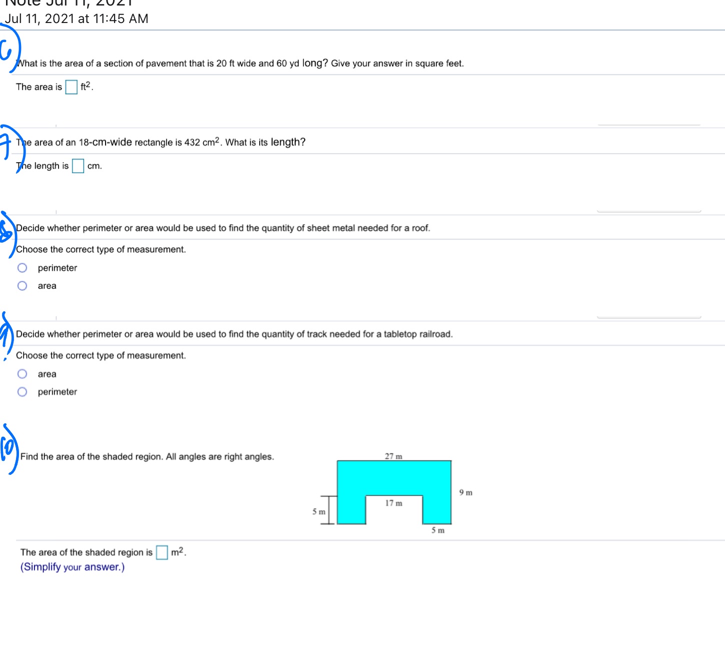 Jul 11, 2021 at 11:45 AM What is the area of a