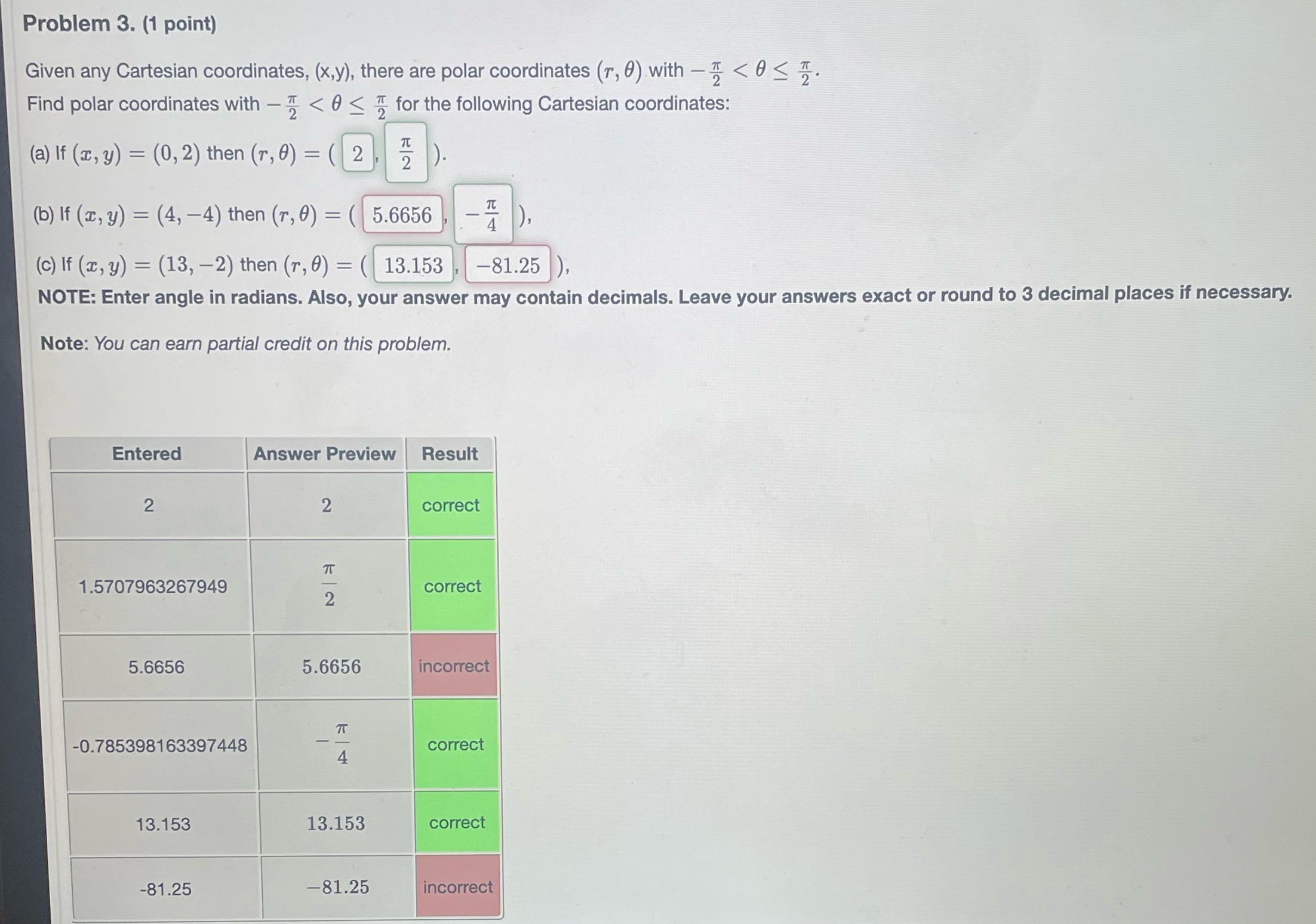 q3 Problem 3. (1 point) Given any Cartesian