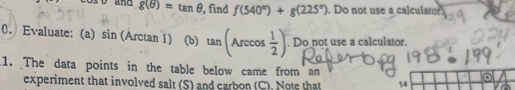Evaluate: a) sun (Arctan1) b) tan(Arctos1/2)