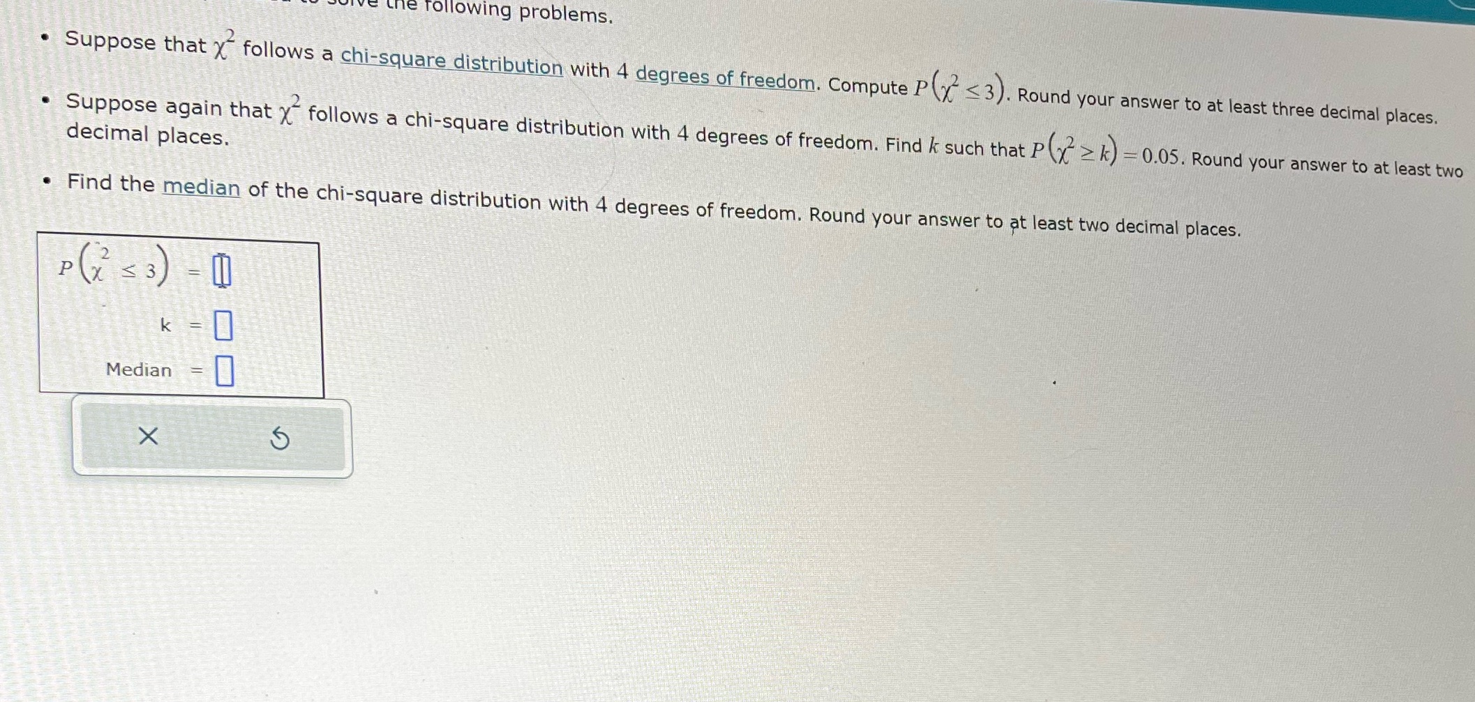 he following problems. . Suppose that x follows a