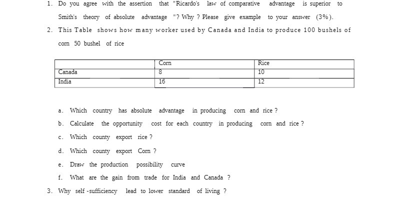 1. Do you agree with the assertion that