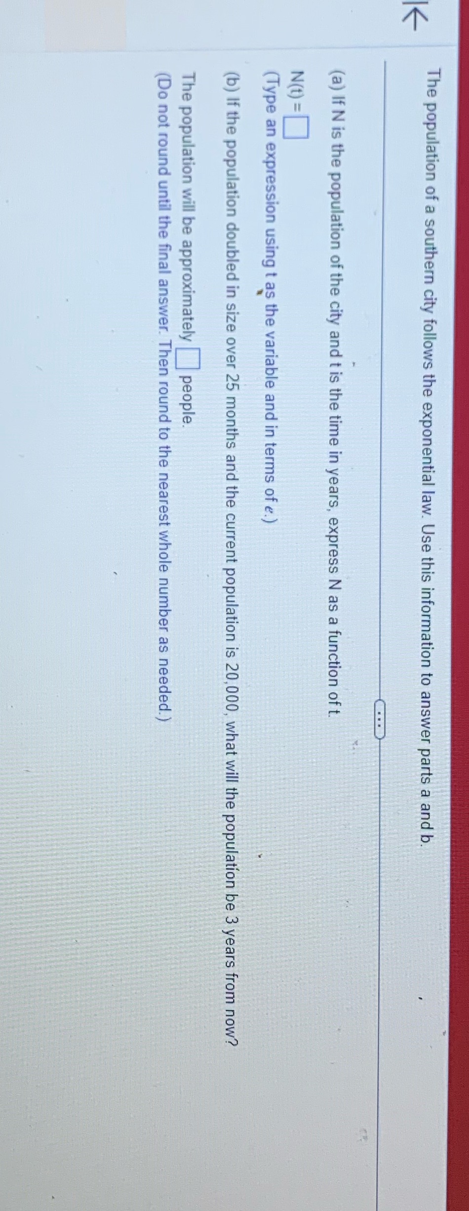 The population of a southern city follows the