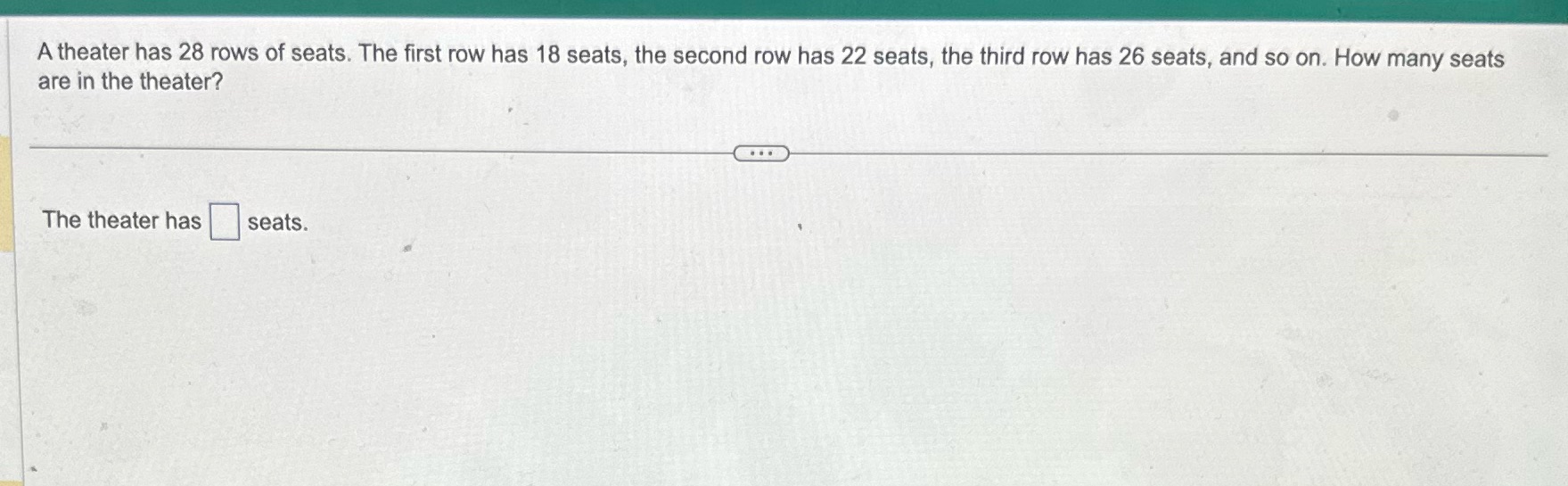 A theater has 28 rows of seats. The first row has