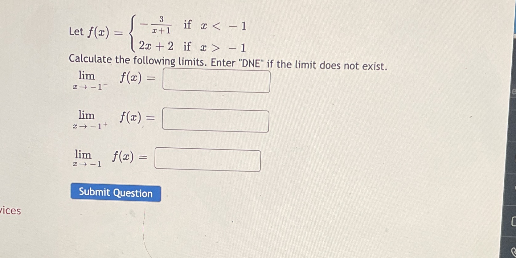 3 if x < -1 Let f(x) = 2x + 2 if x style=