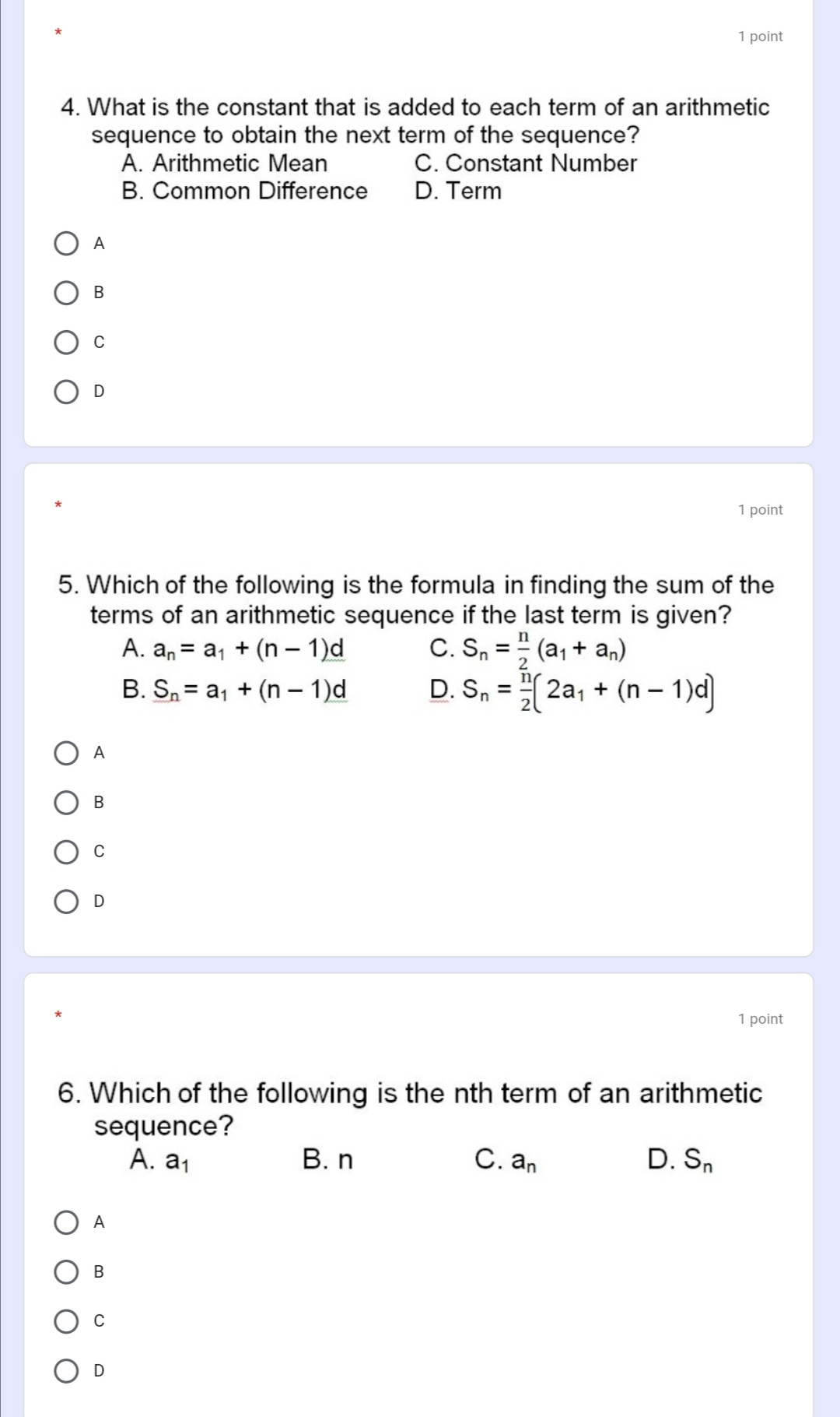Untitled Question * 1 point 1. Which of the