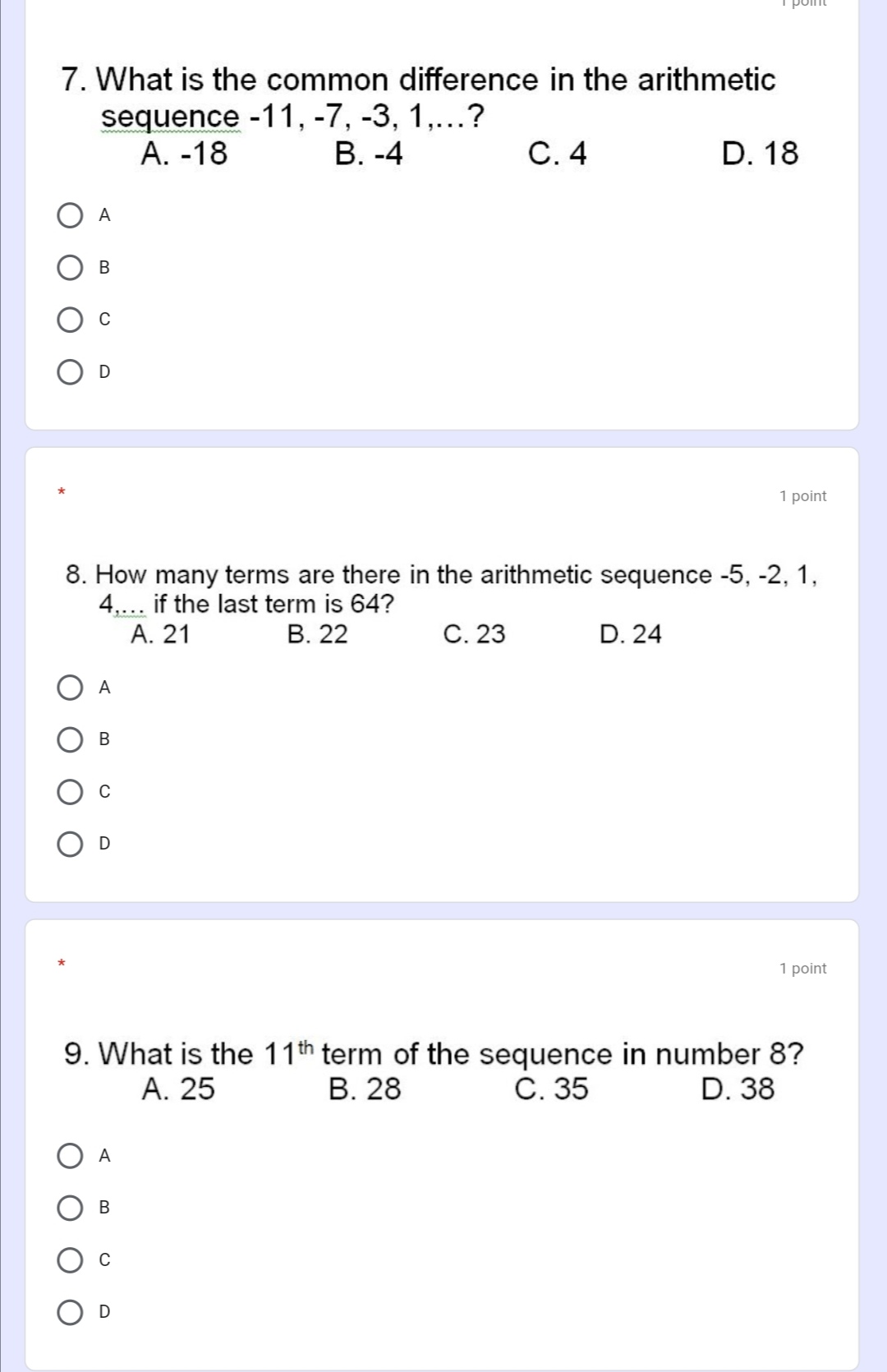 Untitled Question * 1 point 1. Which of the