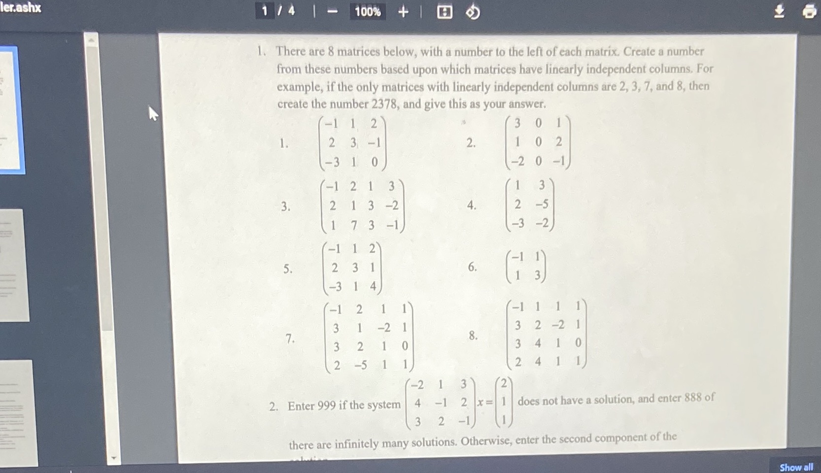 Need help with these questions l. There are 8
