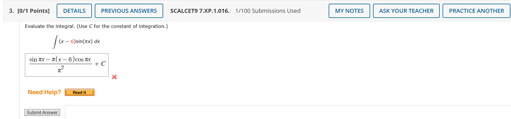 Calculus 2 Please type the Answer 2. [0/1 Points]