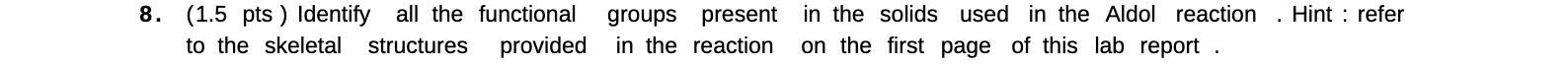8. (1.5 pts ) Identify all the functional groups