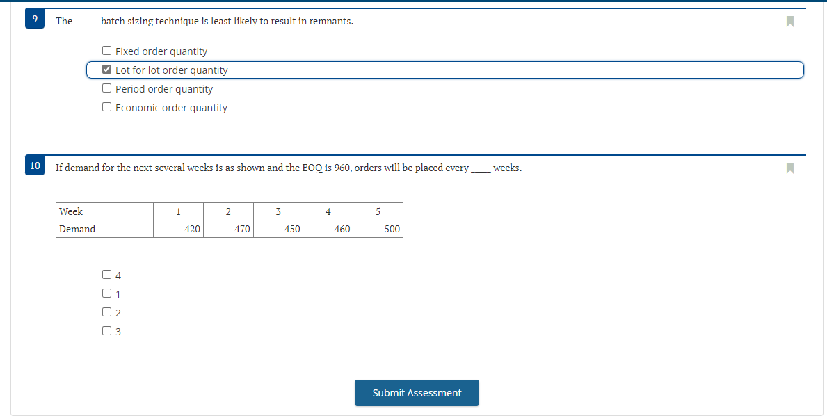 1 Dependent demand inventory can include parts