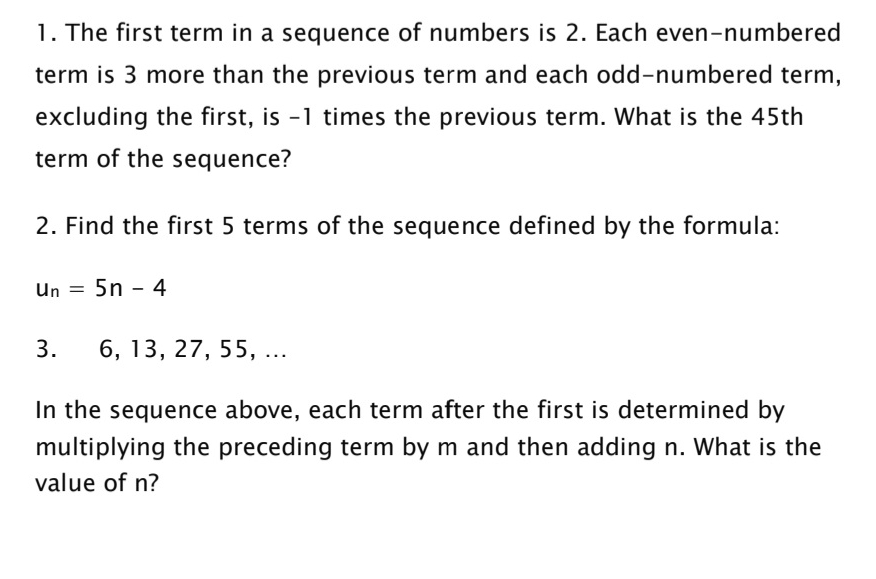 Mathematics in Modern World i. The first term in