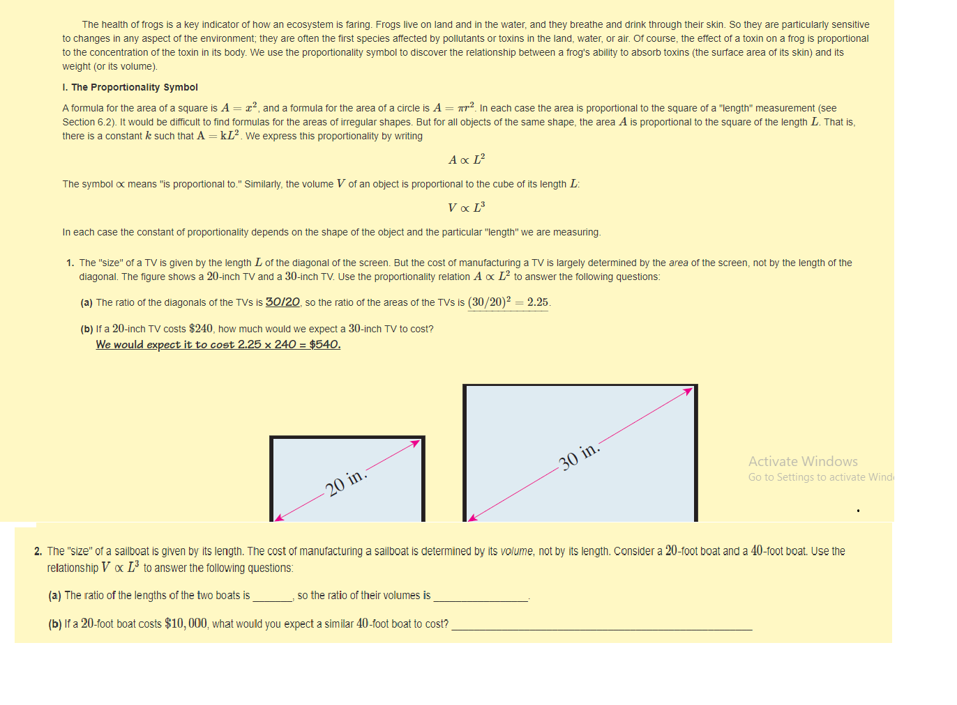 III. Proportionality in the Natural World The