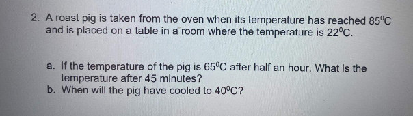 2. A roast pig is taken from the oven when its